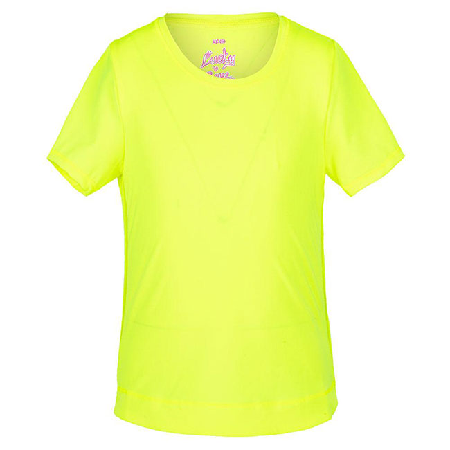 売切りセール！アメリカ発 高級ブランド】ラッキーインラブ(Lucky in love)ジュニア(ガールズ) ダイナミック ハイ＆ロー ゲームシャツ T188-710 ネオンイエロー(20y7mテニス)