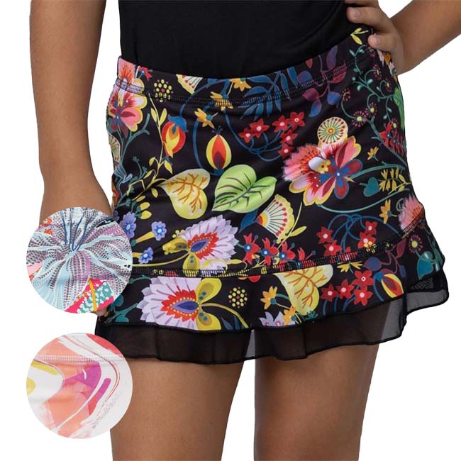 ソフィベラ(Sofibella) ジュニア(ガールズ) UV Colors フリル付き プリントゲームスコート 4614(23y3mテニス)