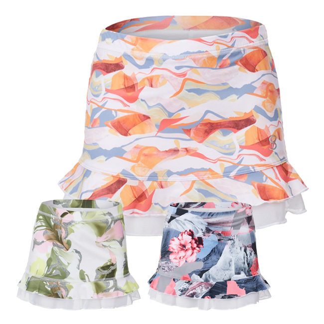 ソフィベラ(Sofibella)ジュニア(ガールズ) UV Colors フリル付き プリントゲームスコート 4614(22y10mテニス)