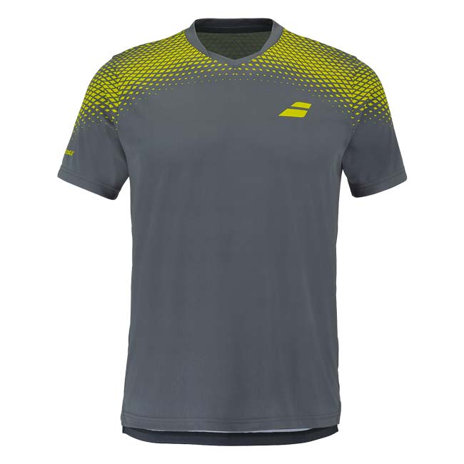 【ＵＳサイズ】バボラ(Babolat) 2026 メンズ AERO アエロ クルーネック ゲームシャツ 2MS26011W-3027 グレー×アエロ(26y3mテニス用ゲームウェア)