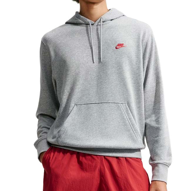 在庫処分特価】【日本サイズ】ナイキ(NIKE) メンズ CLUBクラブ フレンチテリー 長袖フーディ パーカー FN3867-064 DKグレーヘザー×Uレッド(26y9mトレーニング)