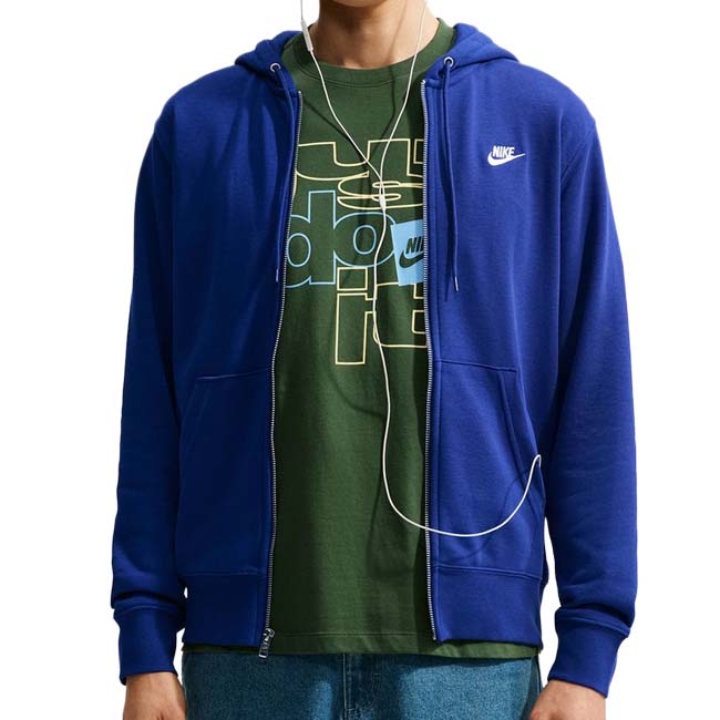 在庫処分特価】【日本サイズ】ナイキ(NIKE) メンズ CLUB クラブ フルZIP フレンチテリー 長袖フーディ FN3885-455 Dロイヤルブルー×WH(26y9mトレーニング)