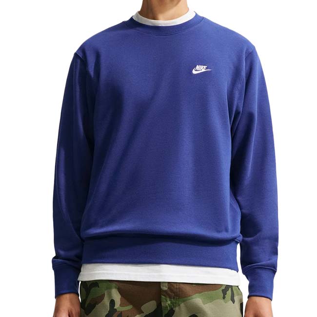 在庫処分特価】【日本サイズ】ナイキ(NIKE) メンズ CLUB クラブ フレンチテリー クルー 長袖トレーナー FN3889-455 Dロイヤルブルー×WH(26y9mトレーニング)