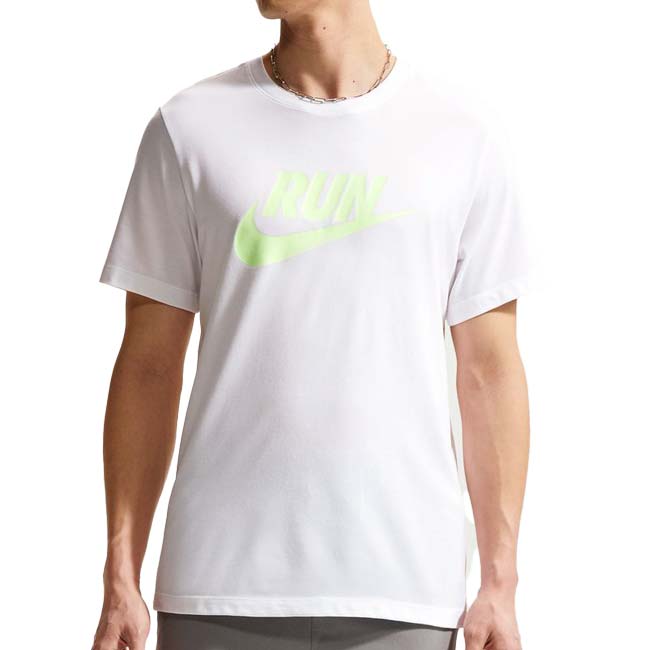 【日本サイズ】ナイキ(NIKE) 2026 SU メンズ Dri-FIT ランニング ロゴ入り 半袖Tシャツ IH4239-103 ホワイト×ベアリーボルト(26y5mトレーニング)