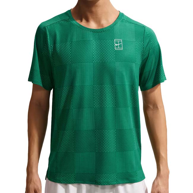 【日本サイズ】ナイキ(NIKE) 2026 SP メンズ コート Dri-FIT ADVTG プリント ゲームシャツ IB1065-365 マラカイト×ホワイト(26y2mテニス用ゲームウェア)