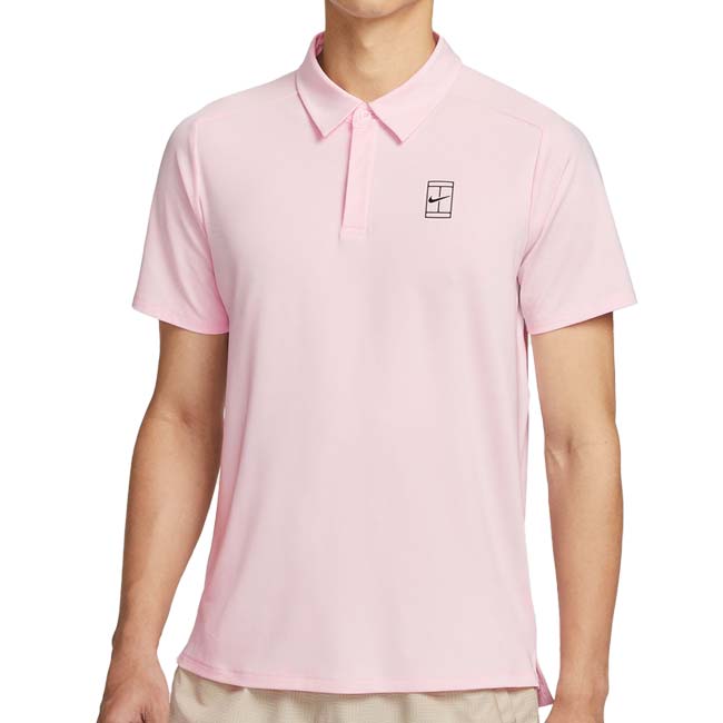 【日本サイズ】ナイキ(NIKE) 2026 SP メンズ コート Dri-FIT ADVTG 半袖 ゲームポロシャツ FZ6908-663 ピンクフォーム×BK(26y2mテニス用ゲームウェア)