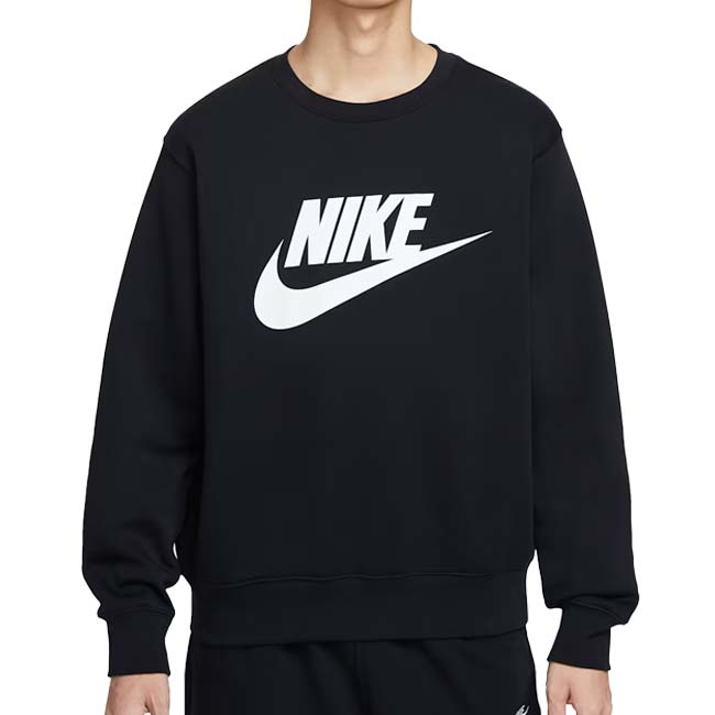 売切り終了！在庫処分特価】【日本サイズ】ナイキ(NIKE) 2025 HO メンズ CLUB クラブ GFX フリース クルー スウェット トレーナー FN3891-010 ブラック×WH(25y12mトレーニング)