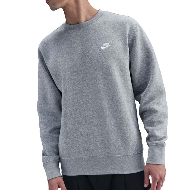 売切り終了！在庫処分特価】【日本サイズ】ナイキ(NIKE) 2025 HO メンズ CLUB クラブ フリース クルー 長袖スウェット トレーナー FN3887-063 ダークグレーヘザー×WH(25y12mトレーニング)