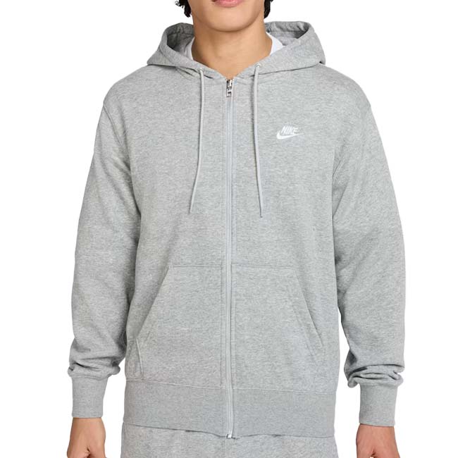 売切り終了！在庫処分特価】【日本サイズ】ナイキ(NIKE) 2025 HO メンズ CLUB クラブ フルジップ フレンチテリー 長袖フーディ FN3885-063 ダークグレーヘザー×WH(25y12mトレーニング)