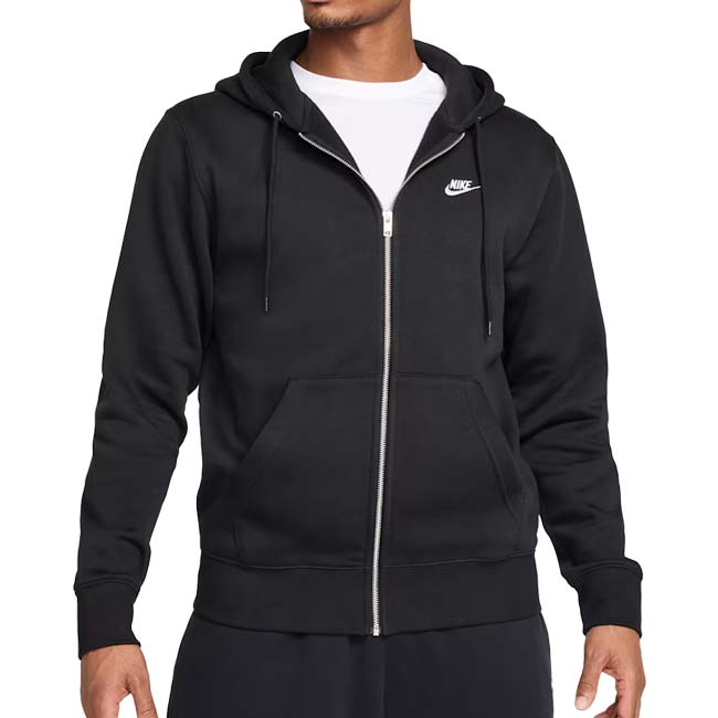 【日本サイズ】ナイキ(NIKE) 2025 HO メンズ CLUB クラブ フルジップ フリース 長袖フーディ FN3862-010 ブラック×ホワイト(25y12mトレーニング)