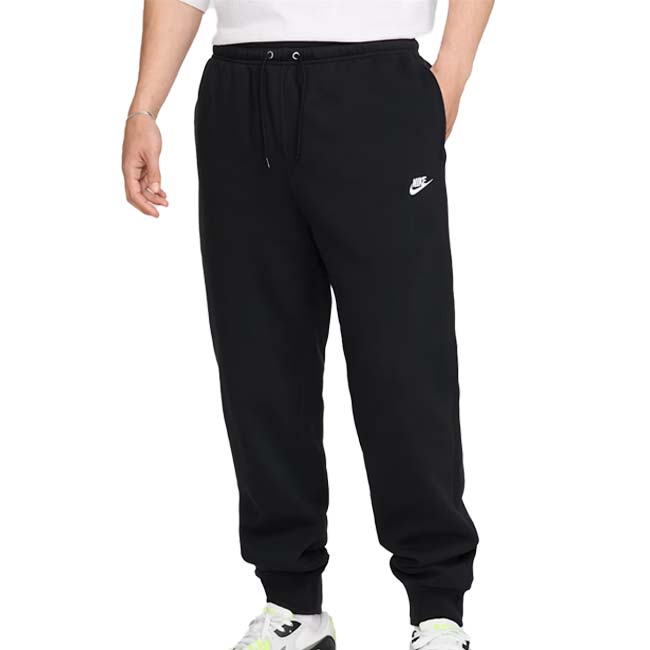 在庫処分特価】ナイキ(NIKE) 2025 HO メンズ Club クラブ ジョガーパンツ 裏起毛ロングパンツ FN3788-010 ブラック×ホワイト(25y11mトレーニング)