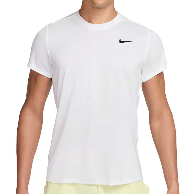 【日本サイズ】ナイキ(NIKE) 2025 FA メンズ コート ビクトリー Dri-FIT ゲームシャツ FZ6922-100 ホワイト×ブラック(25y8mテニス用ゲームウェア)