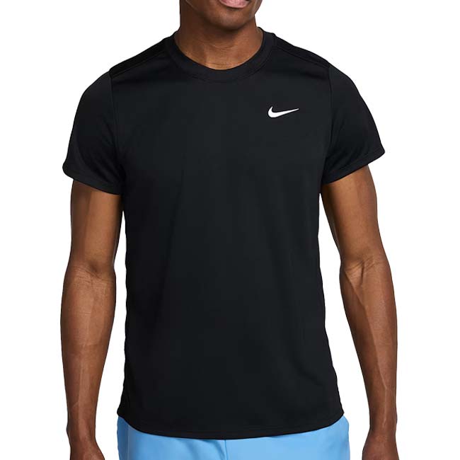 【日本サイズ】ナイキ(NIKE) 2025 SU メンズ コート ビクトリー Dri-FIT ゲームシャツ FZ6922-010 ブラック×ホワイト(25y7mテニス用ゲームウェア)