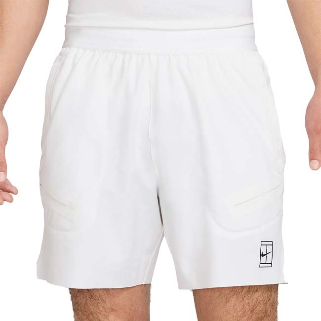 売切り終了！在庫処分特価】【日本サイズ】ナイキ(NIKE) 2025 SP メンズ コートアドバンテージ Dri-FIT 6インチ ゲームショートパンツ FZ6914-100ホワイト×BK(25y1mテニス用ゲームウェア)