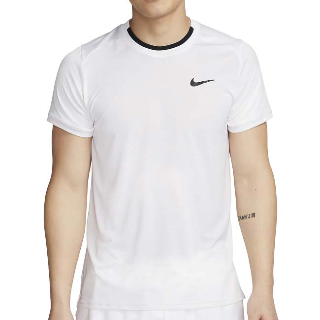 売切りセール！【日本サイズ】ナイキ(NIKE) 2024 SP メンズ コート Dri-FIT アドバンテージ 半袖Tシャツ FD5321-102 ホワイト×ブラック(24y2mテニス)