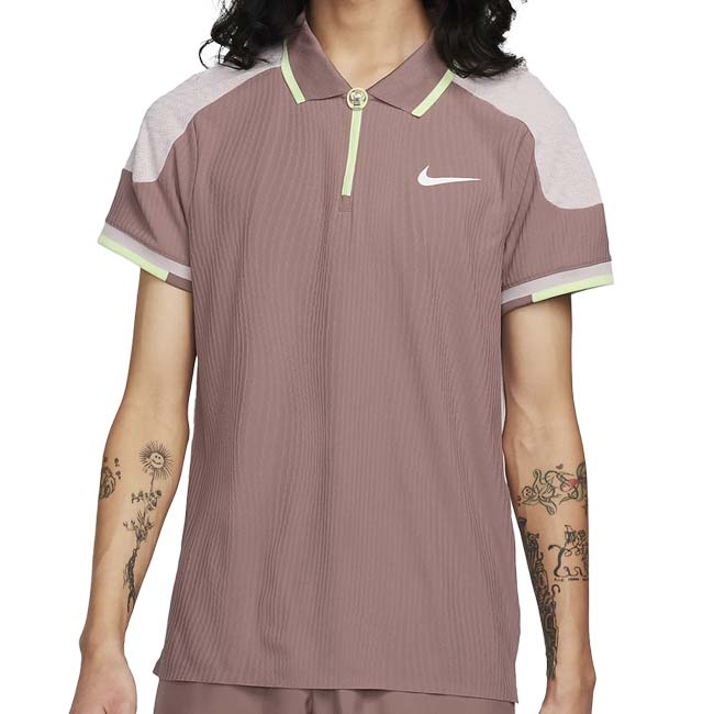売切り終了！【日本サイズ】ナイキ(NIKE) 2024 SP メンズ コート スラム Dri-FIT ADV 半袖ポロシャツ FD5129-208 Sモーブ×Pバイオレット(24y1mテニス)