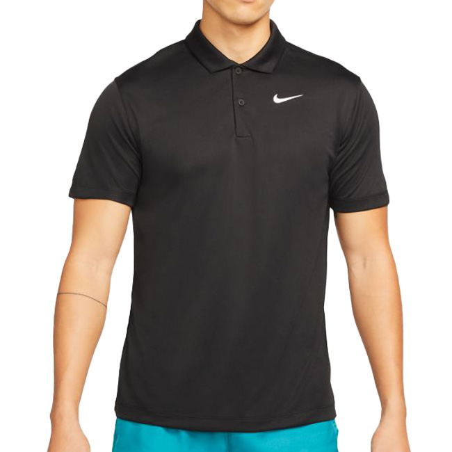 在庫処分特価】「日本サイズ」ナイキ(NIKE) メンズ コート DRI-FIT ソリッド 半袖ポロシャツ DH0858-010 ブラック×ホワイト(22y2mテニス)