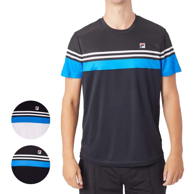 在庫処分特価】【ＵＳサイズ】FILA(フィラ) 2023 メンズ MALTE(マルテ) カラーブロック 半袖Tシャツ FBM231014E(23y11mテニス)