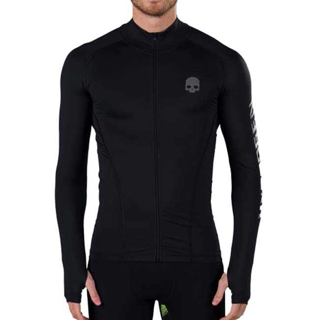 【海外サイズ】HYDROGEN(ハイドロゲン) 2023 FW メンズ フルジップ セカンドスキン 長袖Tシャツ R00500-007 ブラック(23y11mトレーニング)