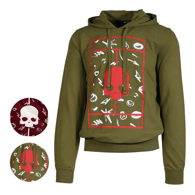 在庫処分特価】【海外サイズ】HYDROGEN(ハイドロゲン) 2023 FW ユニセックス COURT コート フーディ パーカー アイコン柄 T00734(23y11mテニス)