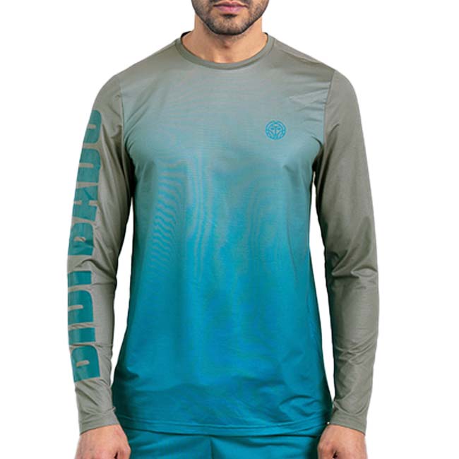 50%OFF在庫処分特価】「海外サイズ」BIDI BADU(ビディバドゥ) メンズ ATHLETICS ベントリス ムーブ プリント 長袖Tシャツ M3330003-GRPT グレー×ペトロール(23y3mトレーニング)