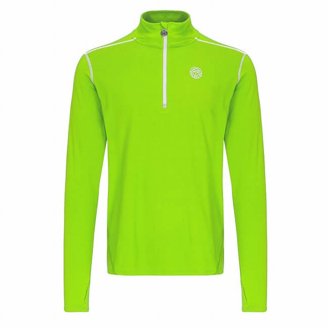 50％OFF在庫処分特価】[海外サイズ]BIDI BADU(ビディバドゥ) メンズ ザック(Zac) テック ロングスリーブ 長袖ジップシャツ -NGNWHネオングリーン×ホワイト(19y8mテニス)[定番]