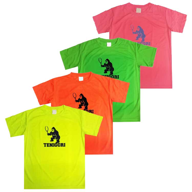 [蛍光色][日本サイズ]TENIGORI(テニゴリ) ユニセックス ファイバードライ 速乾 半袖プリントTシャツ TGMT006(20y4mテニス)