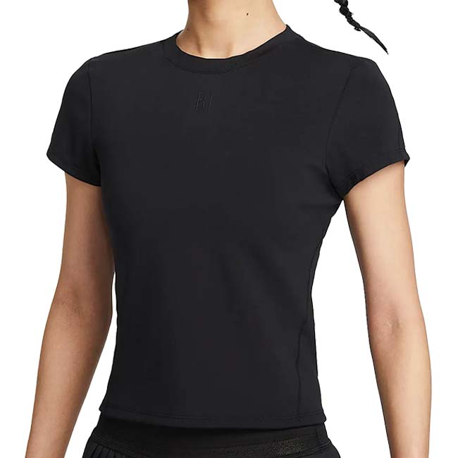 【日本サイズ】ナイキ(NIKE) 2025 SP レディース コートアドバンテージ ショートスリーブ ゲームシャツ HQ2995-010ブラック×BK(25y4mテニス用ゲームウェア)