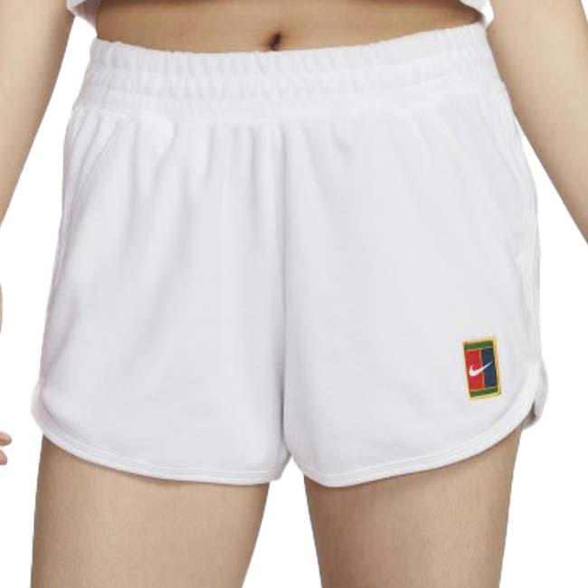 売切り終了！【日本サイズ】ナイキ(NIKE) 2024 FA レディース Court ヘリテージ ミッドライズ フレンチテリー ショートパンツ FQ2283-100WH×WH(24y7mテニス用ゲームウェア)