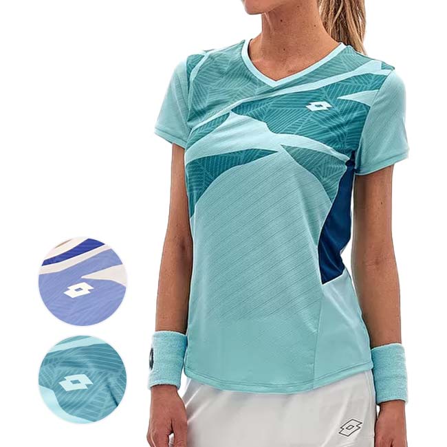 【EUサイズ】ロット(LOTTO) レディース TECH テック WI - D2 プリント 半袖Tシャツ 218783(24y3mテニス)