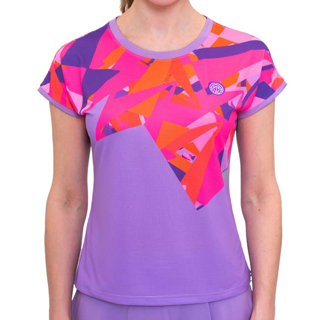 40%OFF在庫処分特価】「海外サイズ」BIDI BADU(ビディバドゥ) 2024 FA レディース SPIKE キャップスリーブ ゲームシャツ W1620026-LIPK ライラック×PK(24y6mテニス用ゲームウェア)