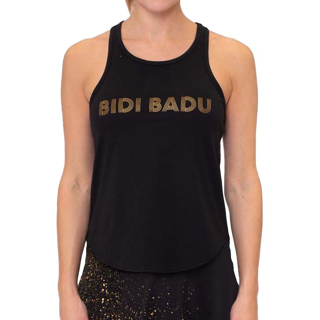 45%OFF在庫処分特価】「海外サイズ」BIDI BADU(ビディバドゥ) 2024 SS レディース PARIS2024 全仏オープン チル タンクトップ ロゴプリント W1580018-BKGLD(24y5mテニス)