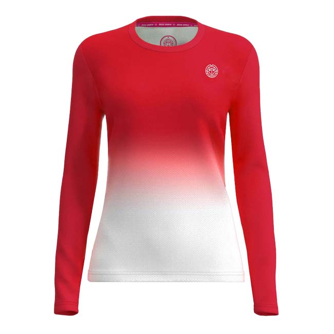 40%OFF在庫処分特価】「海外サイズ」BIDI BADU(ビディバドゥ) レディース CREW グラディエント 長袖Tシャツ 「定番」 W1330001-RDWH レッド×ホワイト(23y1mテニス)