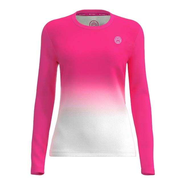 40%OFF在庫処分特価】「海外サイズ」BIDI BADU(ビディバドゥ) レディース CREW グラディエント 長袖Tシャツ 「定番」 W1330001-PKWH ピンク×ホワイト(23y1mテニス)