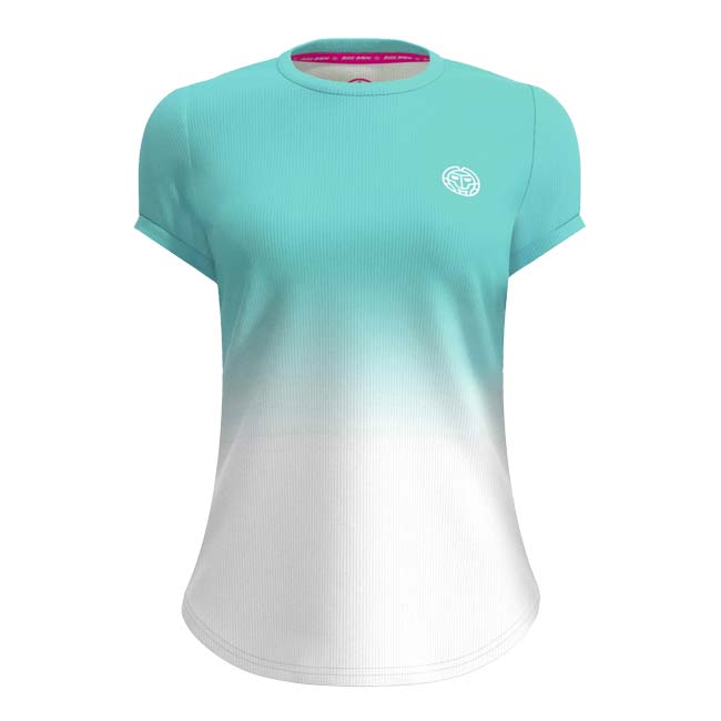 40%OFF在庫処分特価】「海外サイズ」BIDI BADU(ビディバドゥ) レディース CREW グラディエント 半袖Tシャツ 「定番」 W1620002-AQWH アクア×ホワイト(23y1mテニス)