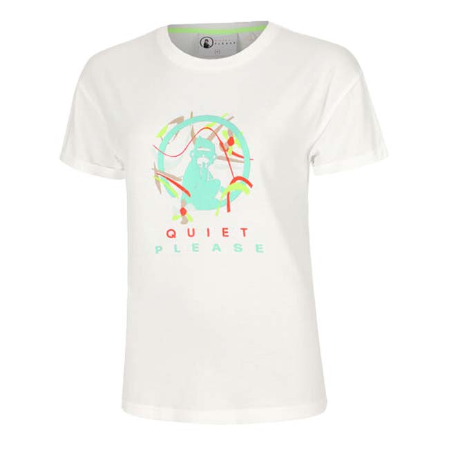 【海外サイズ】QUIET PLEASE(クワイエットプリーズ) 2025 FS レディース ワイルドスケッチー 半袖プリントTシャツ QP110198-300 Bホワイト(25y7mテニス)