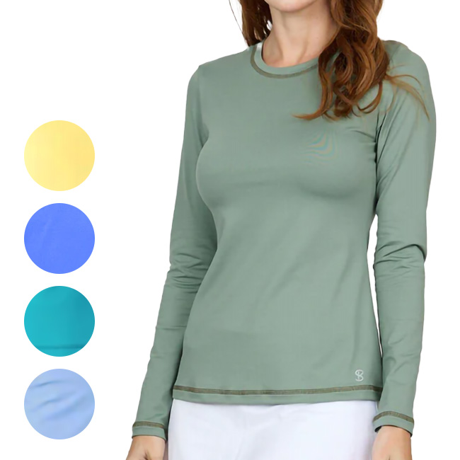 【ＵＳサイズ】Sofibella(ソフィベラ) レディース UV Colors UVカラー 無地 長袖Tシャツ 7013(22y11mテニス)
