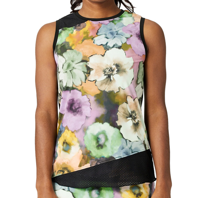 【ＵＳサイズ】Sofibella(ソフィベラ) レディース Style Ace プリント柄 スリーブレス ノースリーブシャツ 1626-ROS ロゼッタ(22y10mテニス)