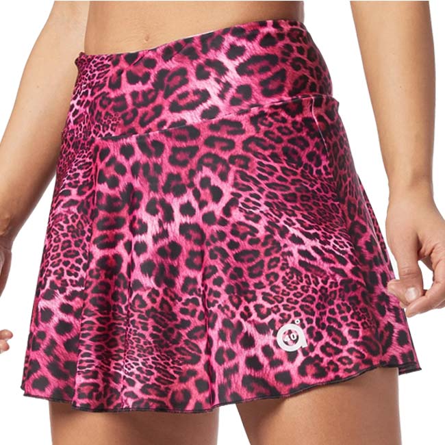 「海外サイズ」A40GRADOS(フォーティグラドス) レディース ヒョウ柄 プリント ゲームスカート MFFULLROSAP-ピンク(24y4mテニス用ゲームウェア)