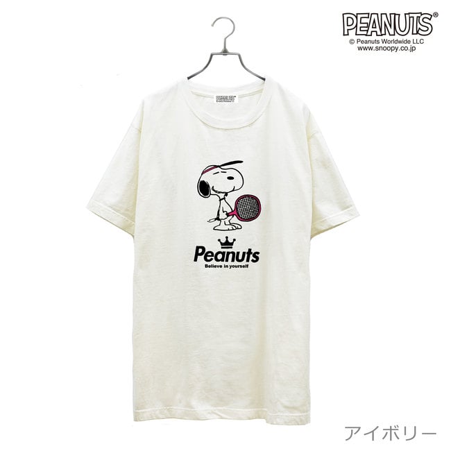 PEANUTS(ピーナッツ) SNOOPY(スヌーピー)ユニセックス ピグメント 半袖Tシャツ スポーツ 部活 シリーズ テニス ※サイズ表確認　spc-tn1(21y2m)