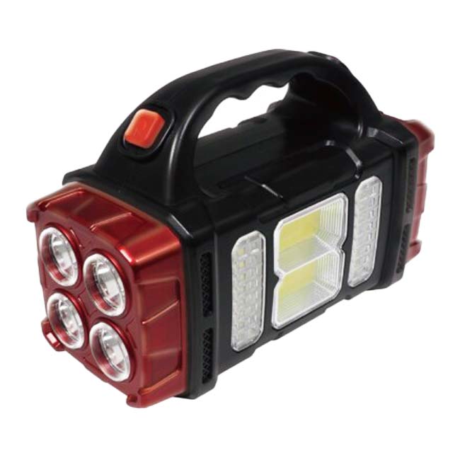 「夜間作業や、アウトドアなどもしもの時の備えに！」ハック(HAC) ソーラー＆USB充電 多機能ライト 外部出力USBポート付き HAC4453-ブラック(24y12m)