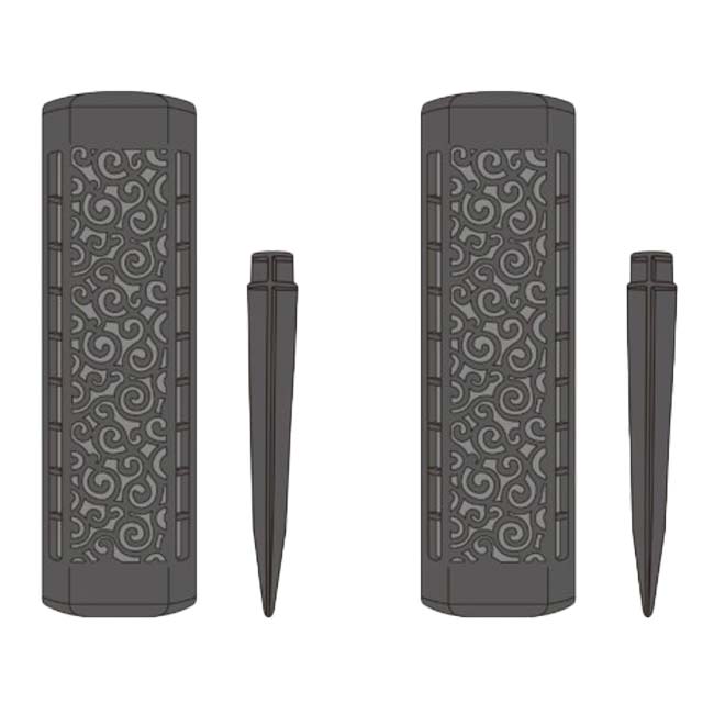 「幻想的な光と影」ハック(HAC) ソーラーガーデンライトスリム 2本セット 埋め込み型 ソーラー充電 自動点灯 屋外専用 HAC3815-ブラック(24y6m)