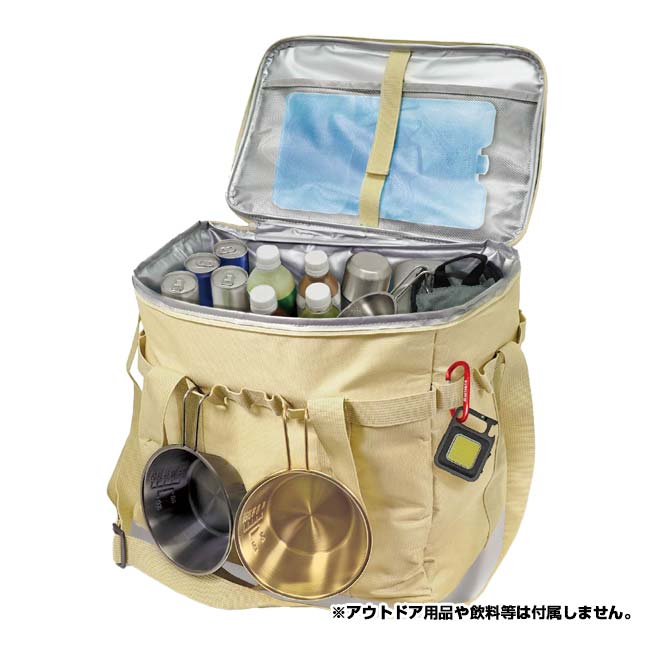 在庫処分特価】Montagna(モンターナ) ショルダー付き ワイドサイズ保冷保温バッグ 28L HAC3952-ベージュ(24y3m)