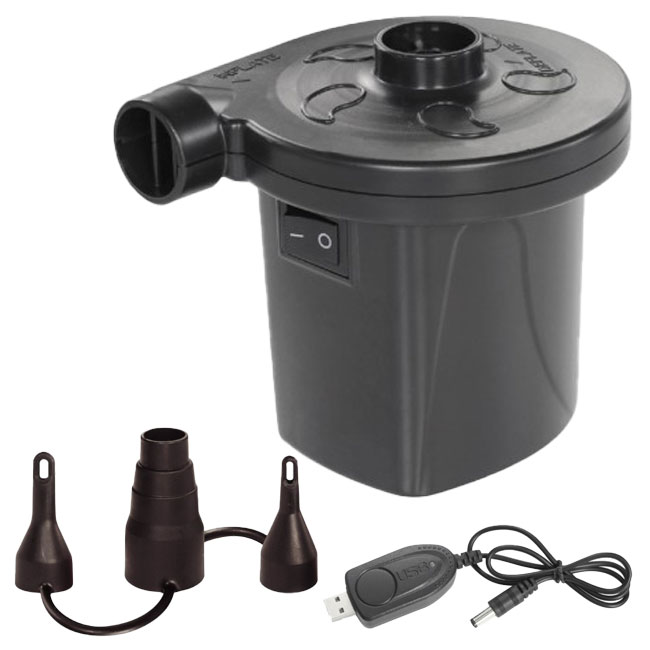 「空気を入れる・抜くの両方が可能な2WAY仕様」HAC(ハック) USB充電式 エアーポンプ 3種類のノズル付属 HAC3125A-ブラック(22y6m)