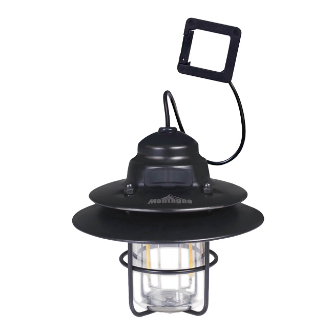 在庫処分特価】「明るさ2段階」Montagna(モンターナ) 吊り下げ ミニライト USB充電式 暖色仕様 HAC3273-ブラック(22y11m)
