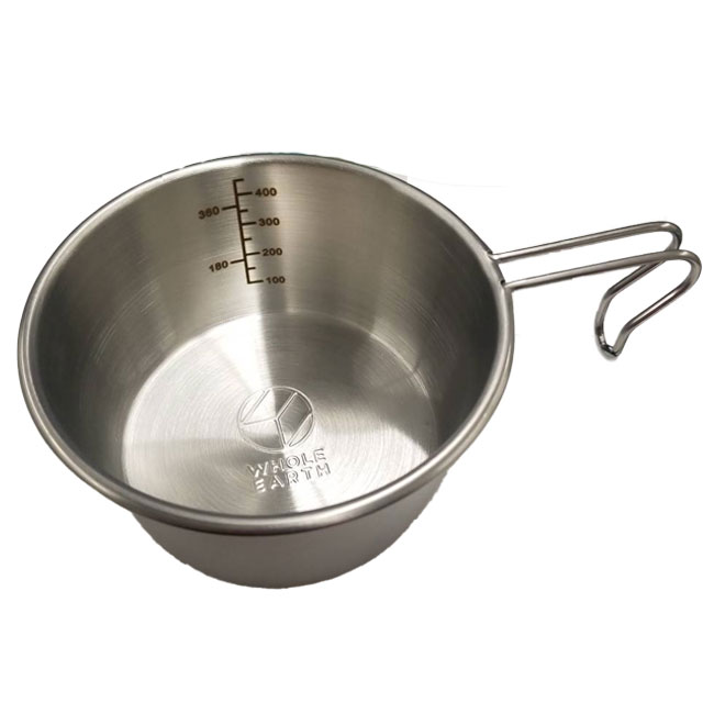 在庫処分特価】「食器、調理器具として大活躍！」ホールアース(WHOLE EARTH) ディープ カップ 500＋(プラス) 計量目盛り付き WE2MDJ43-2 シルバー(22y4m)