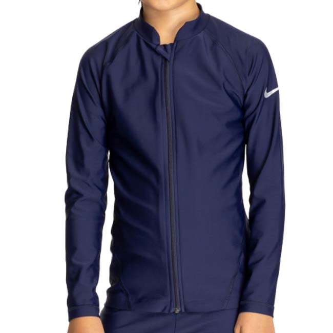 ナイキ(NIKE) 2025 SS ジュニア ジップ付き長袖ラッシュガード 男子 女子 水着 スイムウエア スクール水着 ※トップスのみ 1991109-019 ノーコン(25y4m)