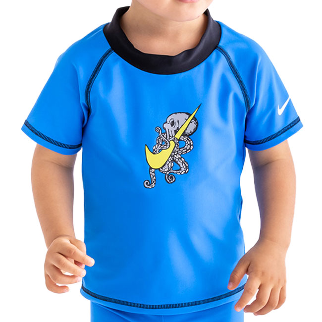 在庫処分特価】ナイキ(NIKE) 2022 SS ジュニア(ボーイズ) TODDLER トドラー ショートスリーブ UV ハイドロガード 水着 スイムウエア 1991035-10 フォトブルー(22y4m)