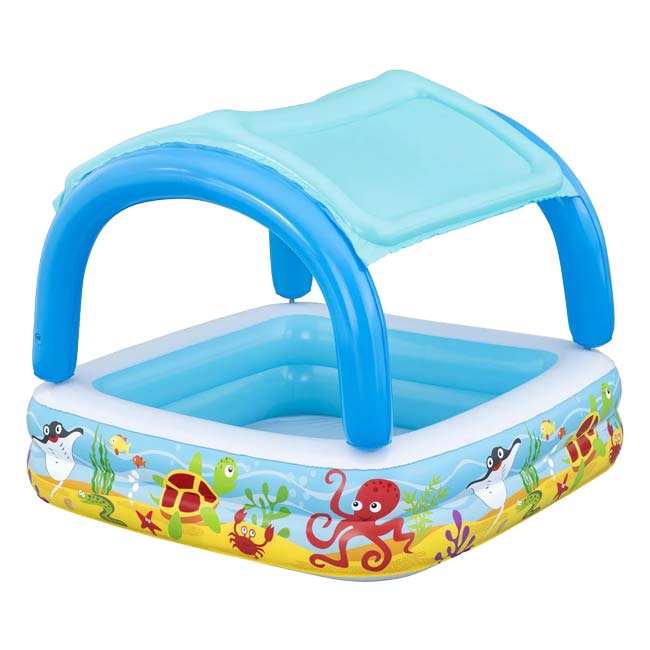 ベストウェイ(Bestway) サンシェード付き プレイプール 140×140cm QQ コストコ 81211 ブルー(26y4m)