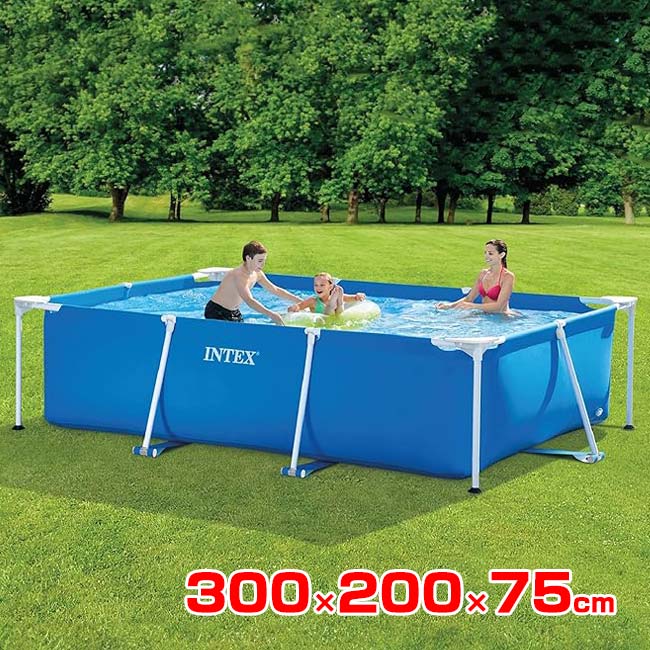 INTEX(インテックス) Rectangular レクタングラ フレーム プール 長方形大型プール 300×200×75cm ※カバー無し※ 28272NP ブルー(26y3m)